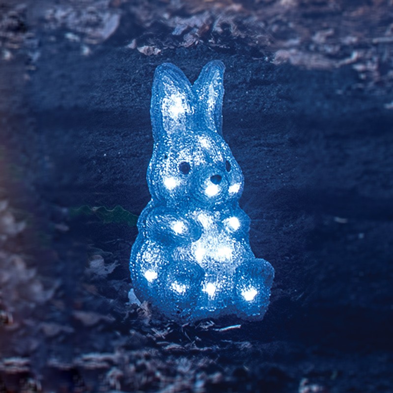 White 24 LED Grey Rabbit Acrylic Outdoor Christmas Light - 27cm by Astralis