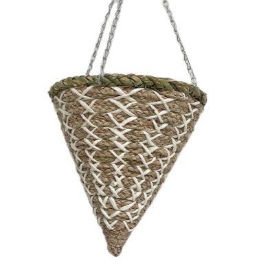 Garden Hanging Basket Brown Rattan Cone 30cm By Croft