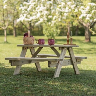 See more information about the Kids Picnic Table - 4 Seat Green Tint by EKJU