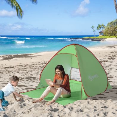 Product photograph of Outsunny Pop Up Tent Beach Fishing Camping Uv Protection Patio Sun Shade Shelter from QD stores