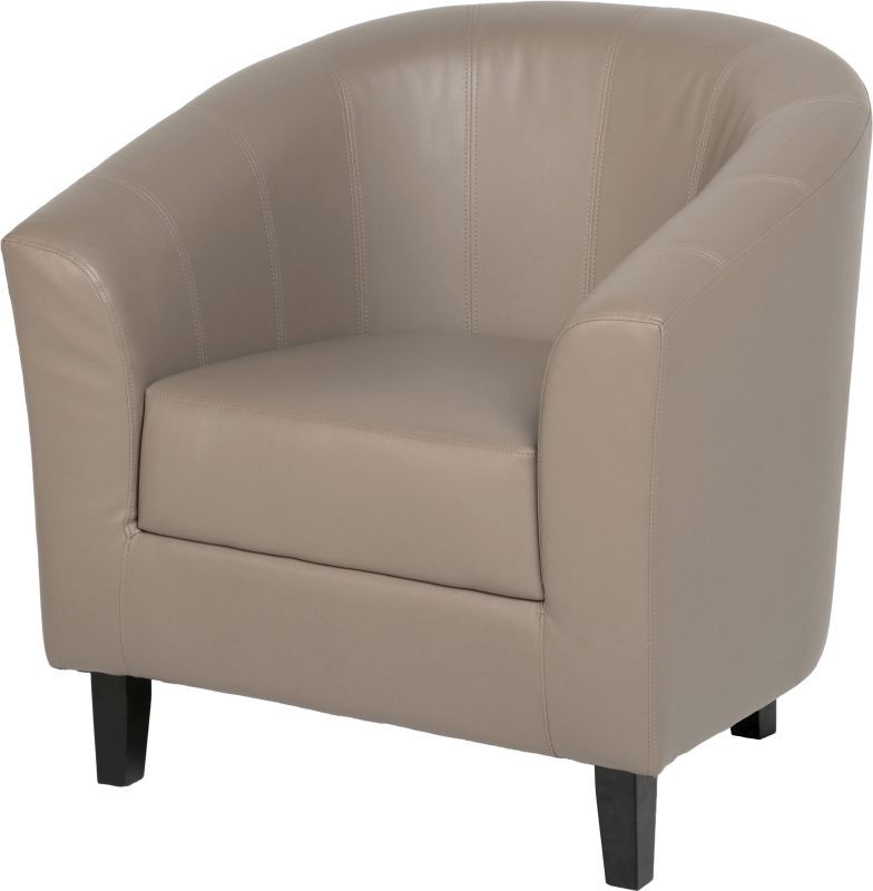 Tempo Leather Tub Chair - TAUPE - Buy Online at QD Stores