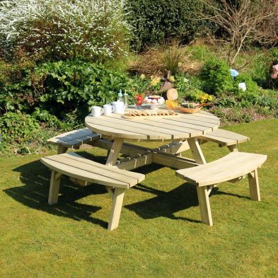 Product photograph of Rose Garden Picnic Table By Zest - 8 Seats from QD stores