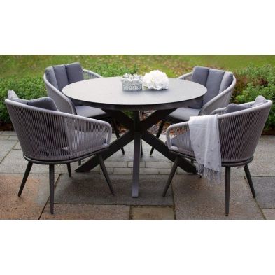 Product photograph of Aspen Garden Patio Dining Set By Royalcraft - 4 Seats Grey Cushions from QD stores