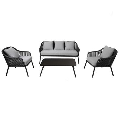 Garden Furniture Set By Wensum 5 Seats Grey Cushions