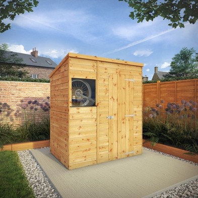 Product photograph of Mercia 5 8 X 3 10 Pent Shed - Premium Pressure Treated Shiplap from QD stores