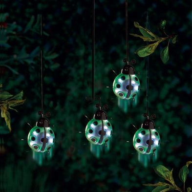 Product photograph of Green Ladybird Solar Garden Light Ornament Decoration 6 White Led - 16cm By Bright Garden from QD stores