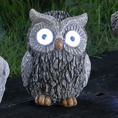 Product photograph of Owl Solar Garden Light Ornament Decoration 2 White Led - 13cm By Bright Garden from QD stores