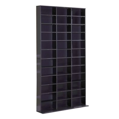 Product photograph of Homcom Cd Dvd Storage Shelf Storage Unit For 1116 Cds Height-adjustable Compartments 102 X 24 X 195 Cm Black from QD stores