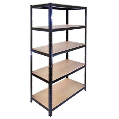 Product photograph of Steel Shelving Units 182 5cm - Black Heavy Duty Set Of Five T-rax 90cm By Raven from QD stores