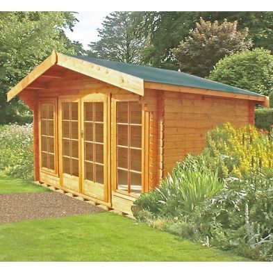 Product photograph of Shire Argyll 13 8 X 13 8 Apex Log Cabin - Premium 44mm Cladding Tongue Groove from QD stores