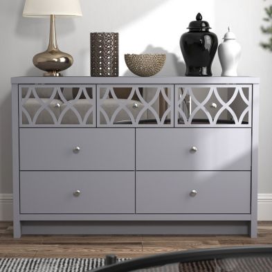 Arianna Large Chest Of Drawers Grey 7 Drawers