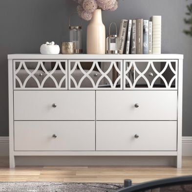 Arianna Large Chest Of Drawers White 7 Drawers