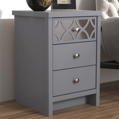 Arianna Slim Bedside Table Grey 3 Drawers