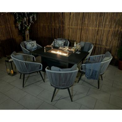 Product photograph of Aspen Garden Patio Dining Set By Royalcraft - 6 Seats Grey Cushions from QD stores