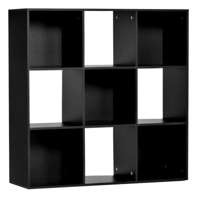 Product photograph of Homcom Nine-cube Compact Shelving Unit - Black from QD stores
