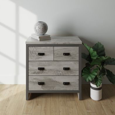Boston Chest Of Drawers Grey 4 Drawers