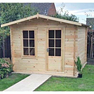 Product photograph of Shire Bucknells 9 9 X 7 10 Apex Log Cabin - Premium 70mm Cladding Tongue Groove from QD stores