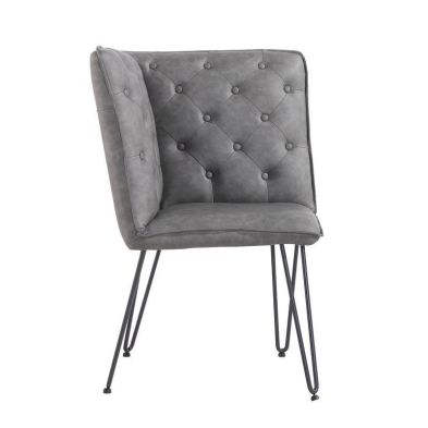 Product photograph of Urban Chesterfield Corner Bench Metal Faux Leather Grey from QD stores