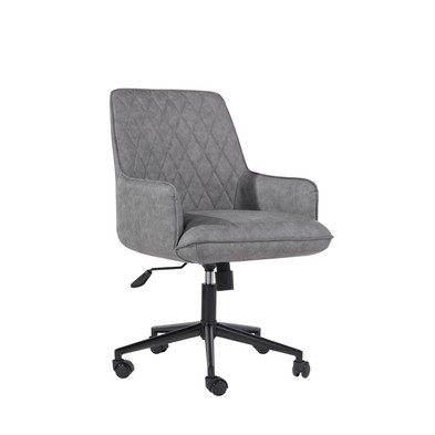 See more information about the Pair of Urban Bauhaus Office Chairs Metal & Faux Leather Grey