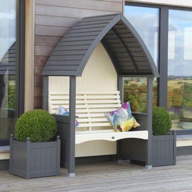 Product photograph of Afk Premium Cottage Arbour Charcoal Cream 2 Seat from QD stores