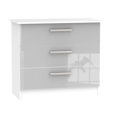 Product photograph of Buxton Chest Of Drawers White Grey 3 Drawers from QD stores
