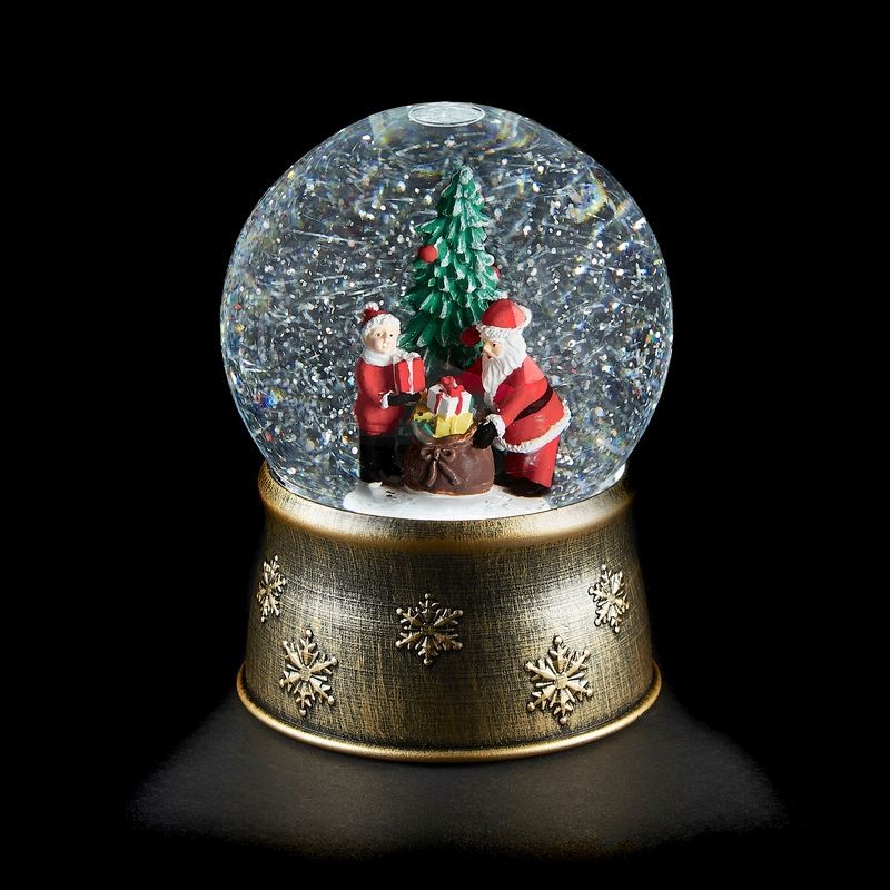 Santa Tree Snow Globe LED Christmas Decoration with Spinning ...