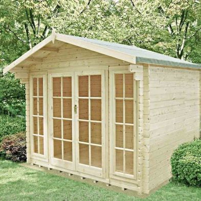 Product photograph of Shire Epping 9 9 X 11 9 Apex Log Cabin - Premium 70mm Cladding Tongue Groove from QD stores