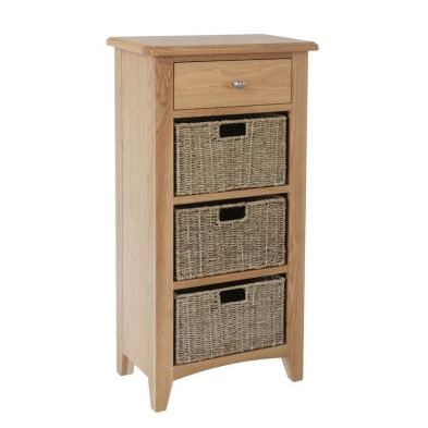 See more information about the Oxford Oak Side Table Natural 4 Drawers