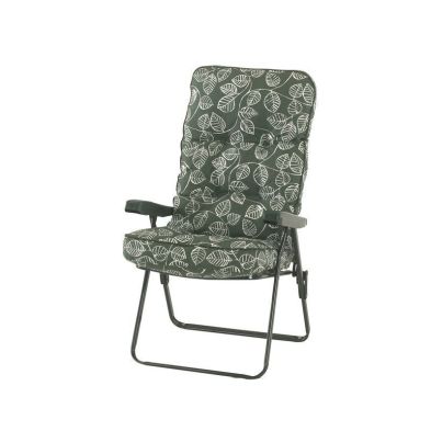 Aspen Garden Folding Recliner By Glendale With Green White Cushions