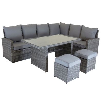 See more information about the Classic Rattan Garden Furniture Set by Wensum - 6 Seats Grey