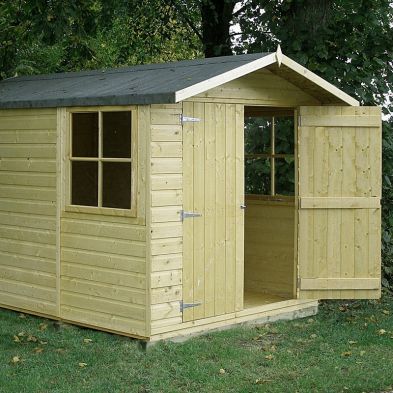 Product photograph of Shire Guernsey 7 X 10 11 Apex Shed - Premium Pressure Treated Shiplap from QD stores