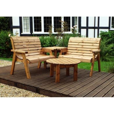 Product photograph of Scandinavian Redwood Garden Patio Dining Set By Charles Taylor - 4 Seats from QD stores