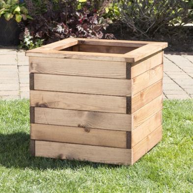 Product photograph of Large Square Scandinavian Redwood Garden Planter from QD stores