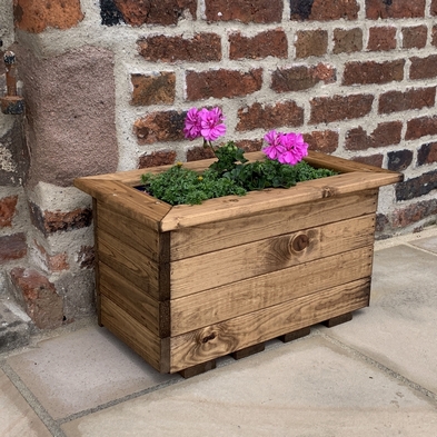 Product photograph of Small Scandinavian Redwood Garden Planter Trough from QD stores