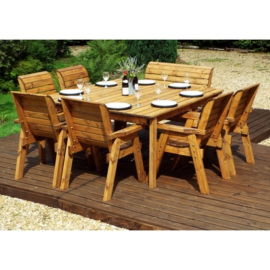 Product photograph of Charles Taylor 8 Seat Deluxe Scandinavian Redwood Square Combi Garden Furniture from QD stores