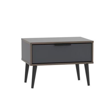 Product photograph of Drayton Side Table Natural Black 1 Drawer from QD stores