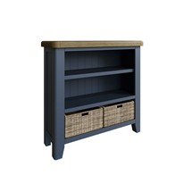 See more information about the Bondi Bookcase Oak Blue 2 Shelves 2 Drawers