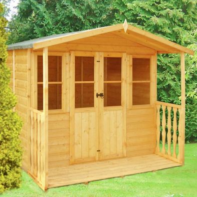 Product photograph of Shire Houghton 6 8 X 7 4 Apex Summerhouse - Premium Dip Treated Shiplap from QD stores
