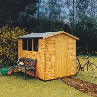 Product photograph of Shire Lewis 6 3 X 8 2 Apex Shed - Premium Coated Shiplap from QD stores