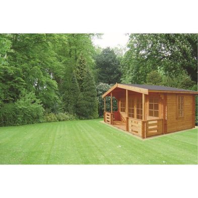 Product photograph of Shire Lydford 13 8 X 14 8 Apex Log Cabin - Premium 44mm Cladding Tongue Groove from QD stores