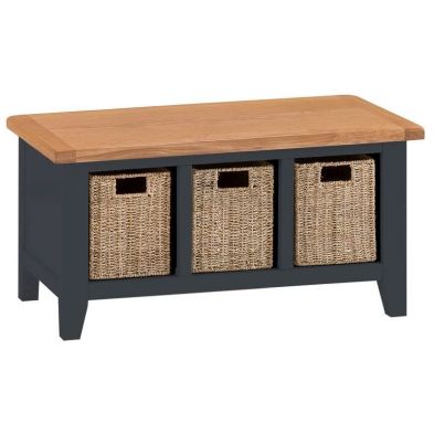 Product photograph of Aurora Midnight Bench Oak 3 Drawers from QD stores
