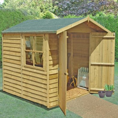 Product photograph of Shire Ashworth 6 11 X 7 8 Flat Shed - Premium Pressure Treated Overlap from QD stores