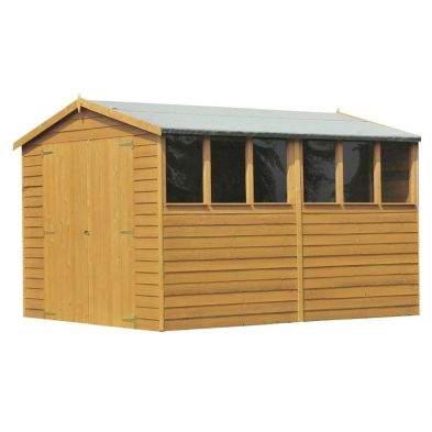 Product photograph of Shire Ashworth 8 4 X 10 3 Apex Shed - Budget Dip Treated Overlap from QD stores