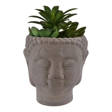 Product photograph of Buddha Faux Succulent Cement Grey - 17cm from QD stores
