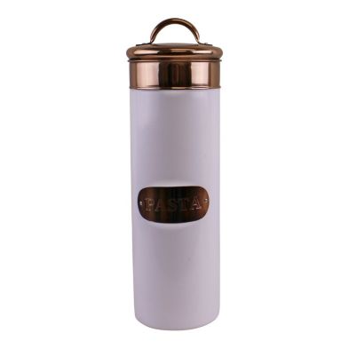Product photograph of Metal Pasta Container Twist Lid 2 Litres - White Copper from QD stores