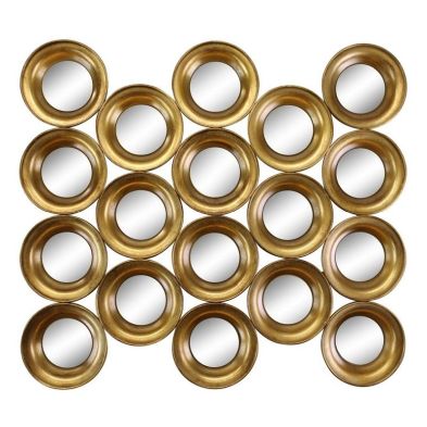 Product photograph of Deco Wall Mirror Metal Gold 76cm from QD stores