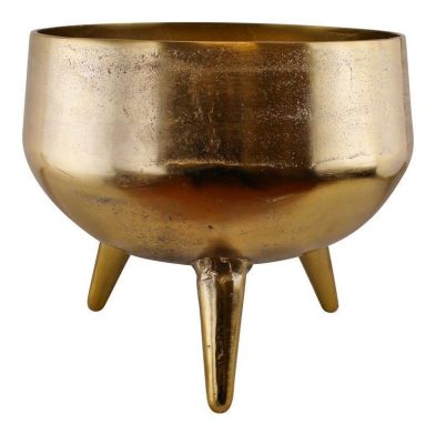 Product photograph of Planter Metal Gold - 35cm from QD stores