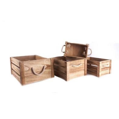 Product photograph of 4 X Wood Crates - Natural from QD stores