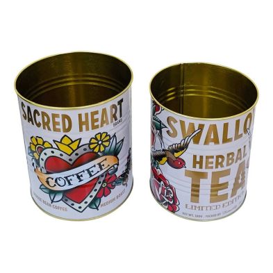 Product photograph of 2 X Metal Tins - White Gold from QD stores