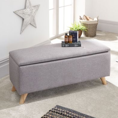 Product photograph of Secreto Large Ottoman Light Grey 1 Door from QD stores